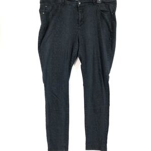 One 5 One jeans womens 14W black snake skin look super soft tapered  36 x 29